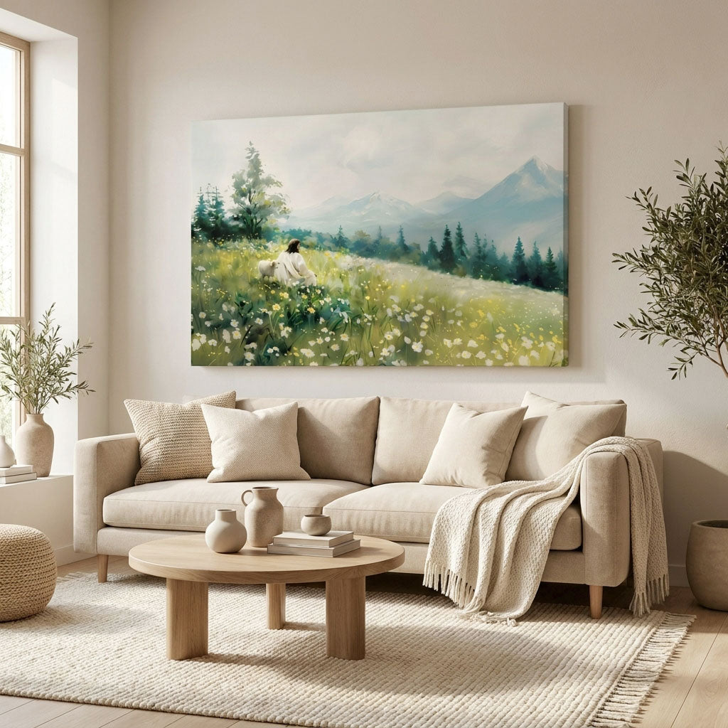 The Creator's Rest Jesus Overlooking the Mountain Majesty Wall Decor