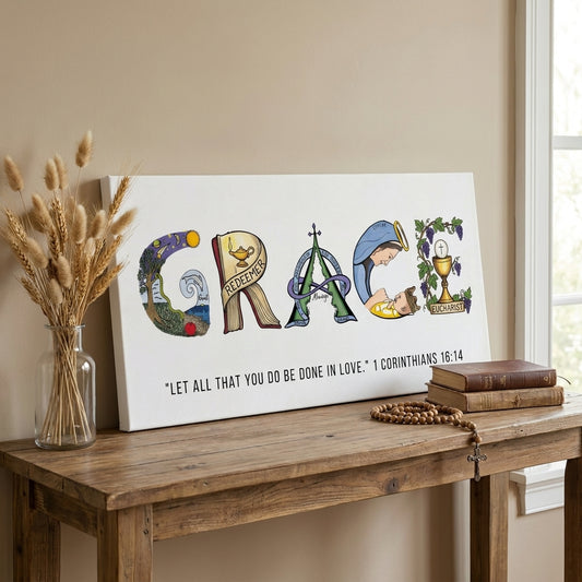 Personalized Baby Baptism Gift – Bible Verse Name Canvas for Nursery, A Blessing to Cherish Forever