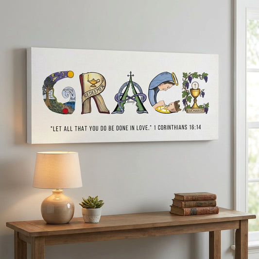 Personalized Baby Baptism Gift – Bible Verse Name Canvas for Nursery, A Blessing to Cherish Forever