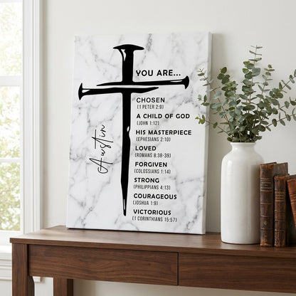 Personalized Christian Affirmations for Men – Custom Name Wall Art Gift for Son, Husband, Brother or Him