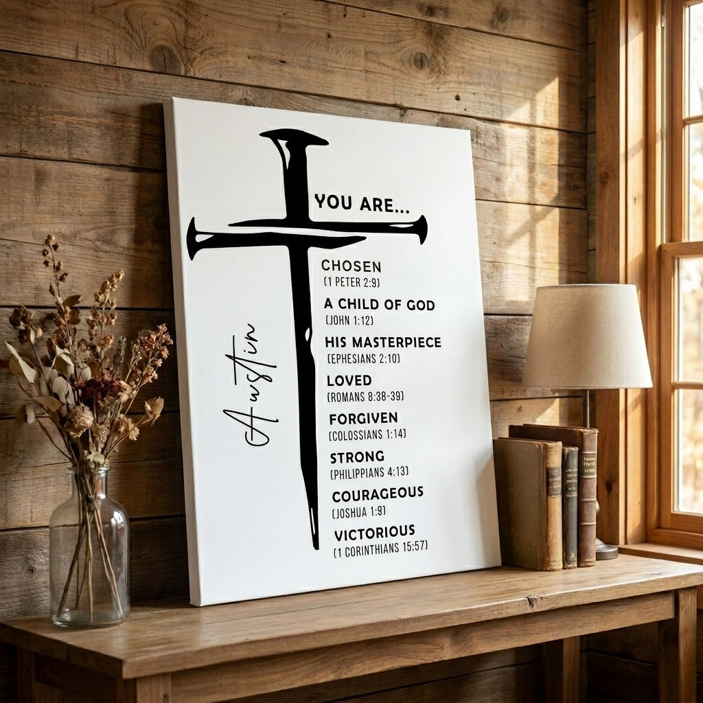 Personalized Christian Affirmations for Men – Custom Name Wall Art Gift for Son, Husband, Brother or Him
