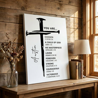 Personalized Christian Affirmations for Men – Custom Name Wall Art Gift for Son, Husband, Brother or Him