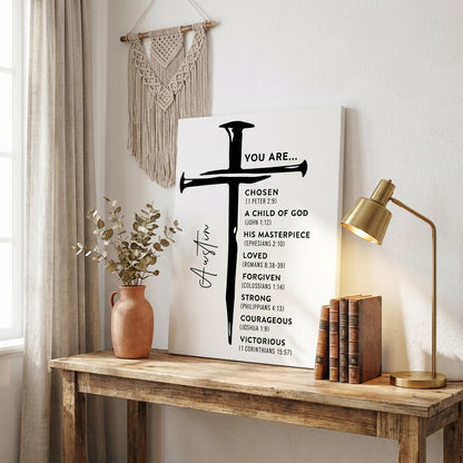 Personalized Christian Affirmations for Men – Custom Name Wall Art Gift for Son, Husband, Brother or Him