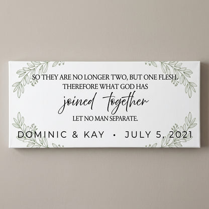 Personalized Matthew Wedding Sign – “What God Has Joined Together” Christian Wall Art