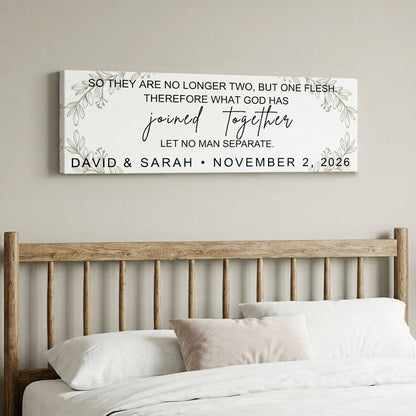 Personalized Matthew Wedding Sign – “What God Has Joined Together” Christian Wall Art