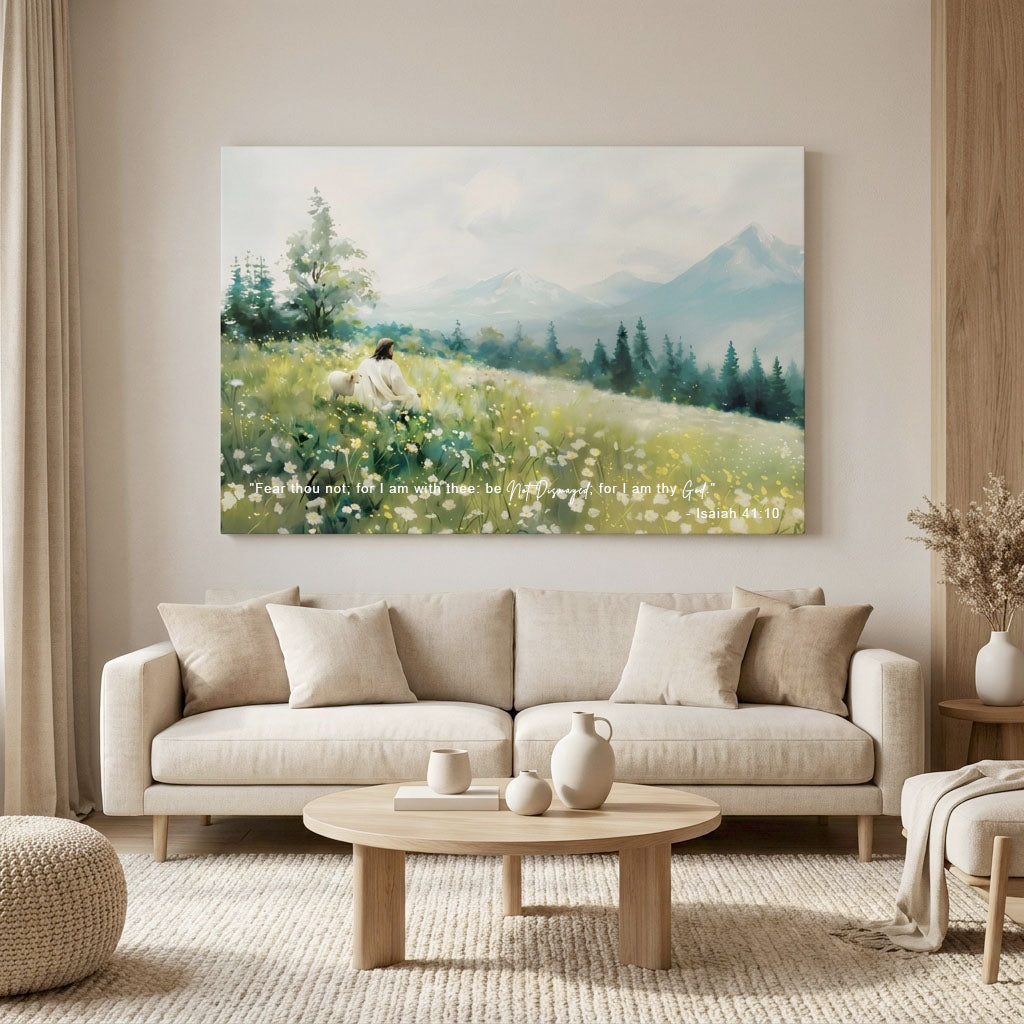 The Creator's Rest  Jesus Overlooking the Mountain Majesty Wall Decor