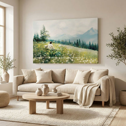 The Creator's Rest  Jesus Overlooking the Mountain Majesty Wall Decor